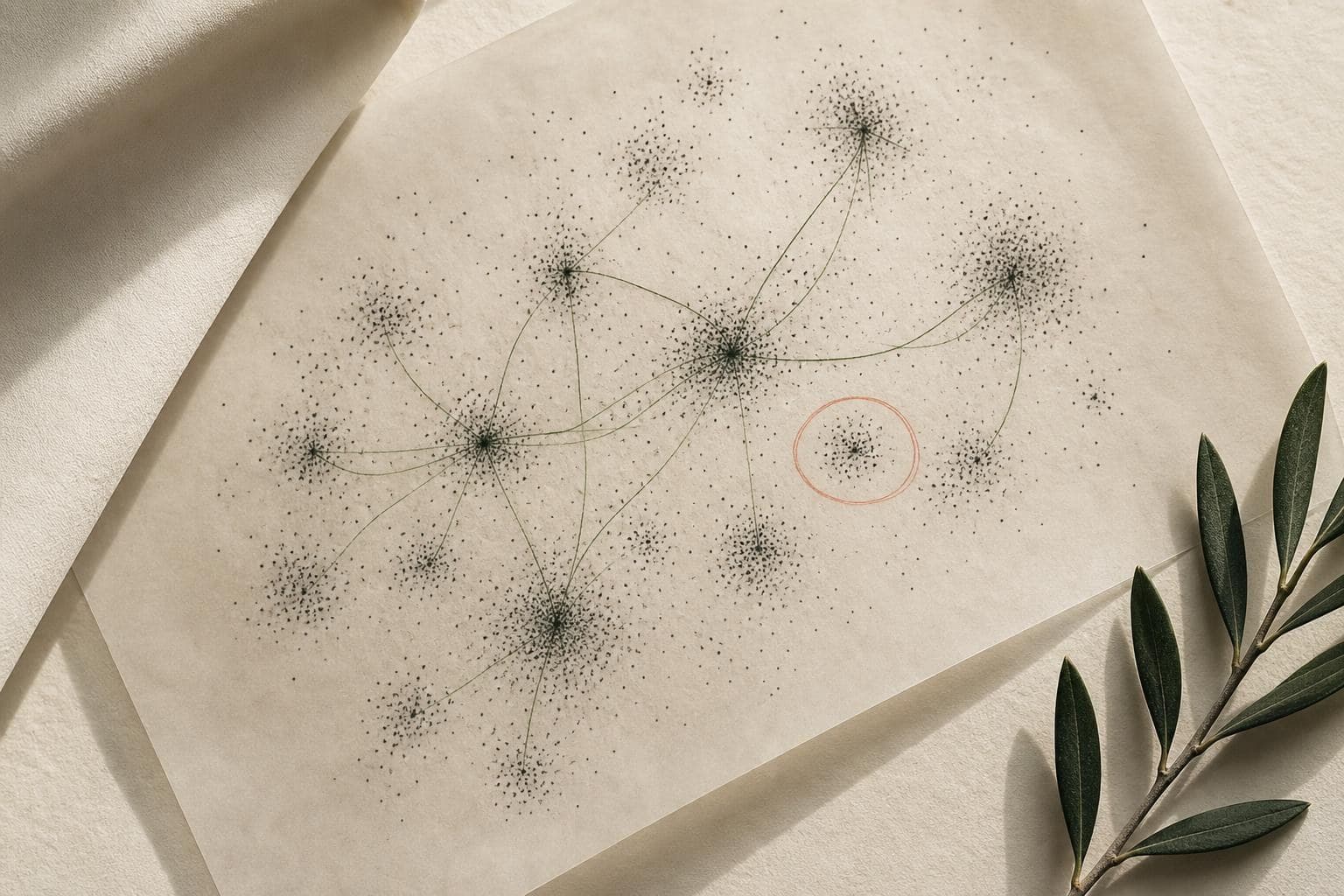 An abstract audience map drawn on translucent paper